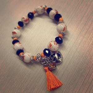 Halloween stretch pumpkin splatter bracelet